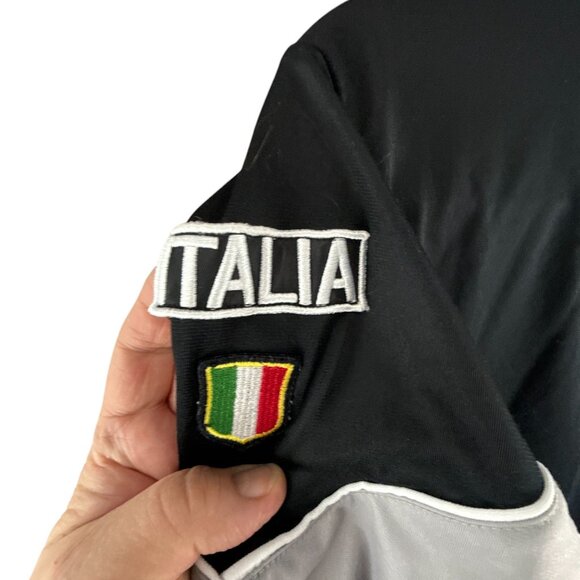 Fila Italia Track Jacket Youth XL 18-20 Black Blue Gray Zip Up Flag Patch - Picture 7 of 9